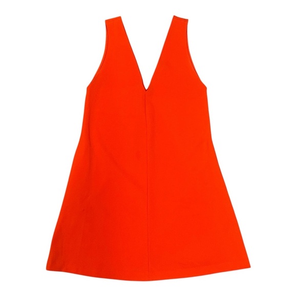Theory V Shift Admiral Crepe A-Line Mini Dress Bright Tomato Red Small $335 - Picture 2 of 6